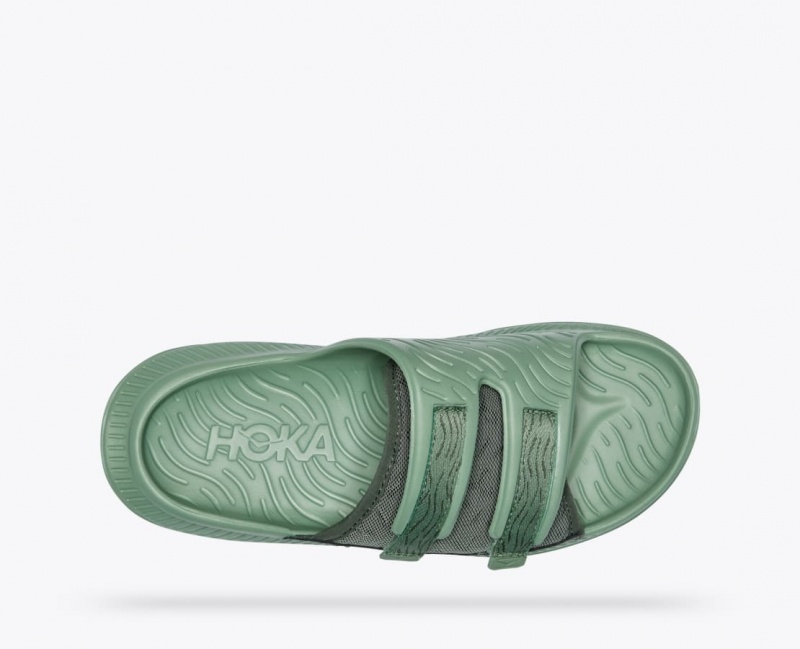 Green HOKA Ora Luxe Men's Slide | 470962CAB