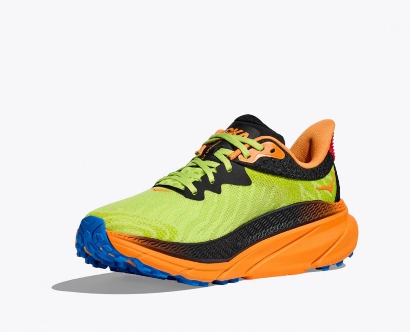 Green / Black / Orange HOKA Challenger 7 Men's Trail Running Shoes | 867924WNC