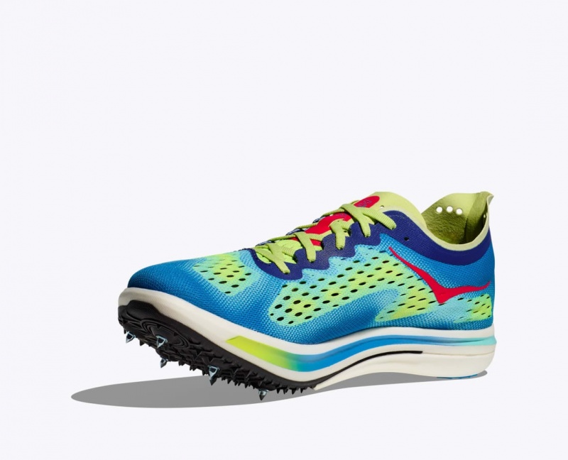 Green / Blue HOKA Cielo FLYX Men's Track Spikes | 017654LNI