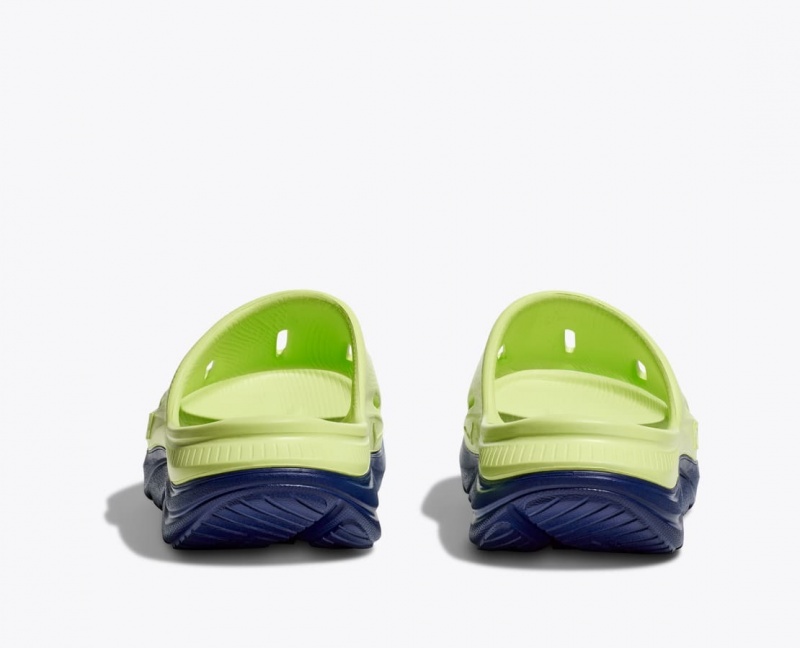 Green / Navy HOKA Ora Recovery 3 Kids' Slides | 910874SHV