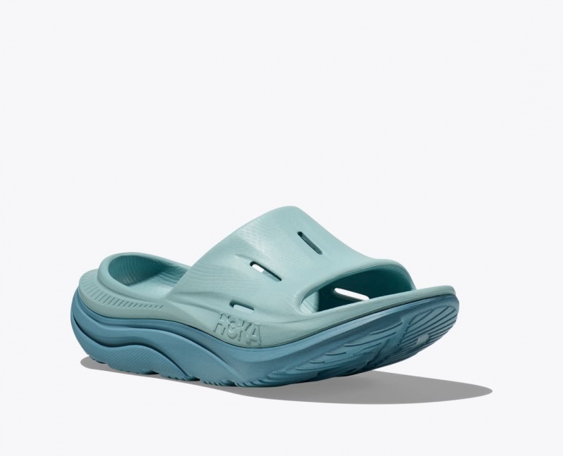 Grey Blue HOKA Ora Recovery 3 Women's Slide | 327614CFG