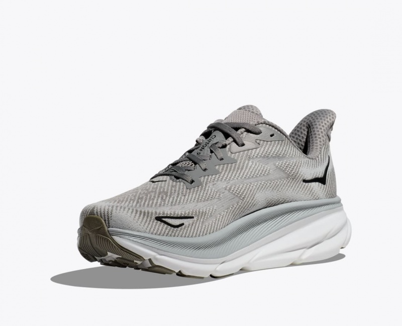 Grey HOKA Clifton 9 Men's Running Shoes | 409653HSQ