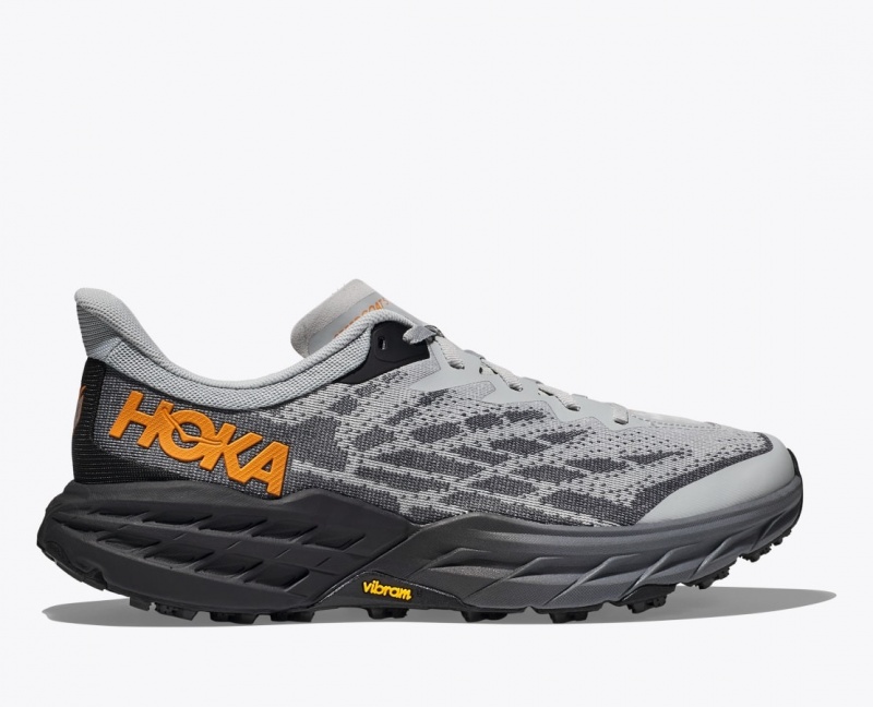 Grey / Black HOKA Speedgoat 5 Men\'s Trail Running Shoes | 652014UBW