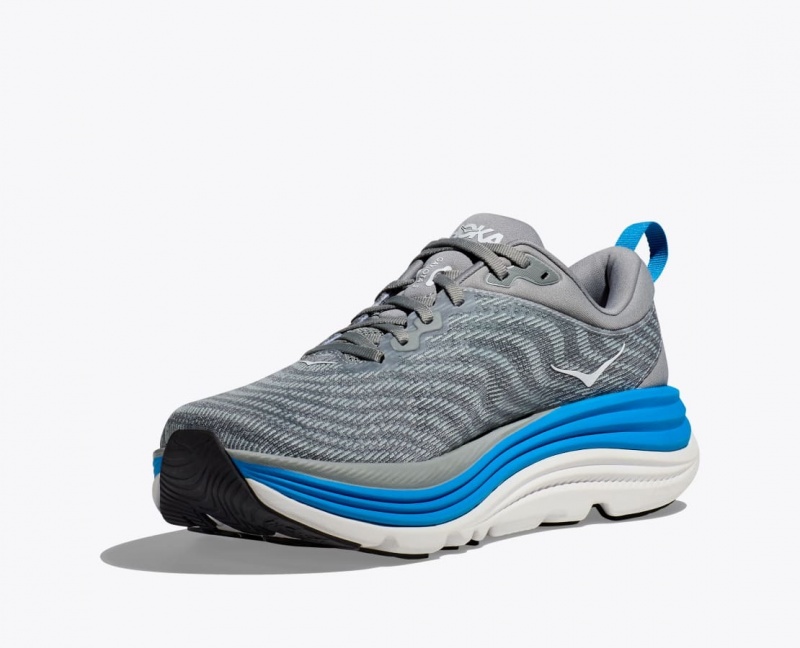 Grey / Blue HOKA Gaviota 5 Men's Running Shoes | 519682YGT