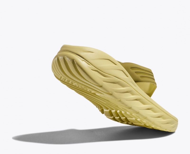 Khaki HOKA ORA Recovery Men's Flip Flops | 209586KFG