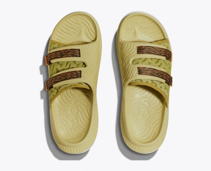 Khaki / Brown HOKA Ora Luxe Men's Slide | 348617JLX