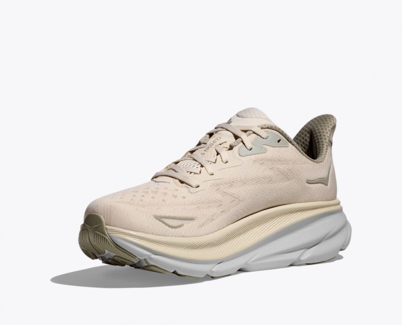 Light Beige HOKA Clifton 9 Men's Running Shoes | 063512AWP