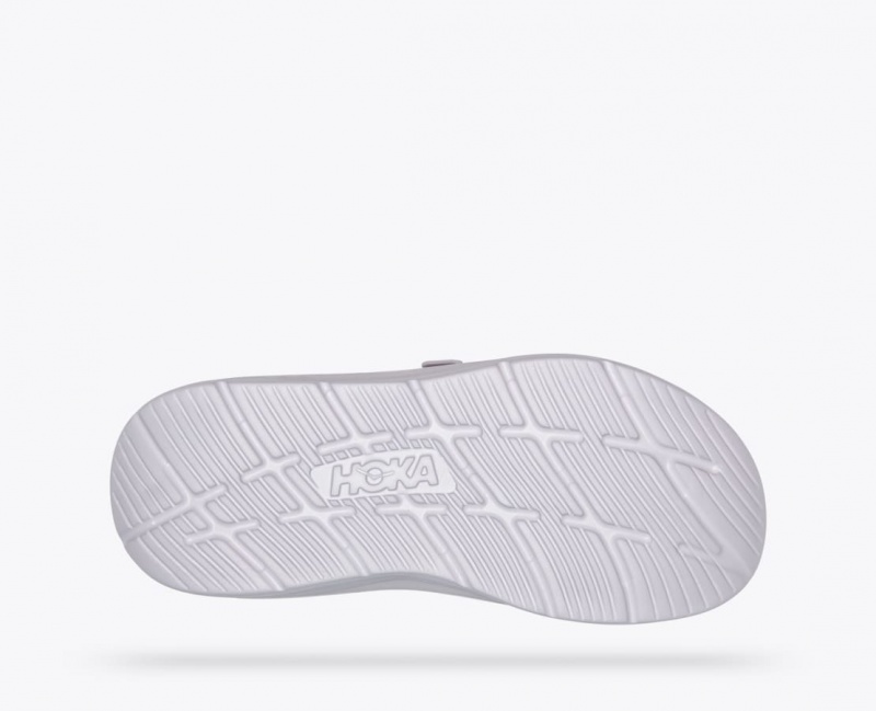 Light Beige / Grey HOKA Ora Luxe Men's Slide | 107524FUE