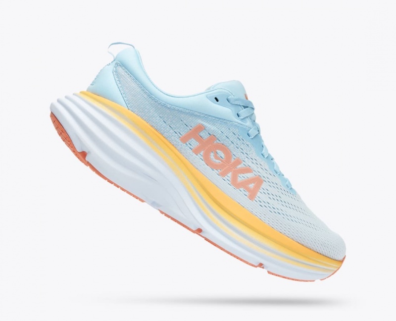 Light Blue HOKA Bondi 8 Women's Running Shoes | 586730TIO