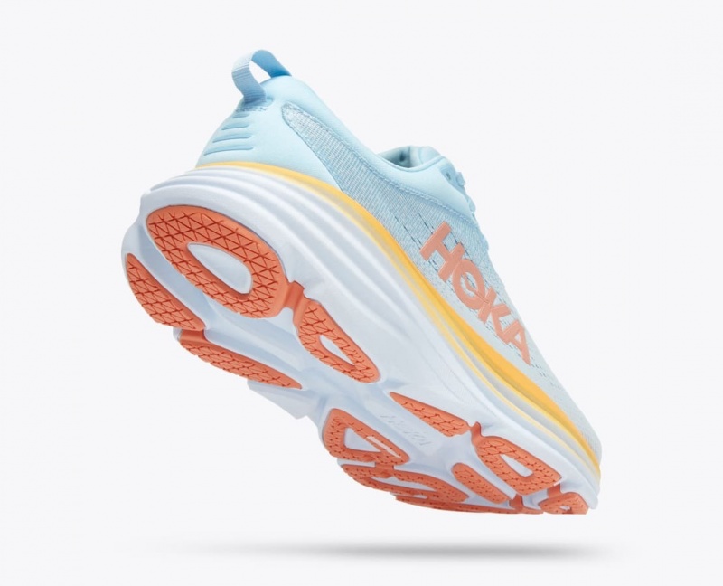 Light Blue HOKA Bondi 8 Women's Running Shoes | 586730TIO