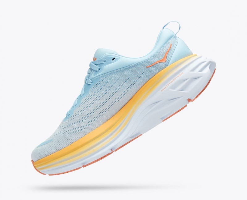 Light Blue HOKA Bondi 8 Women's Running Shoes | 586730TIO