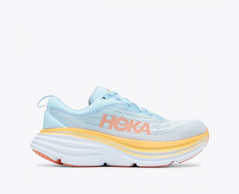 Light Blue HOKA Bondi 8 Women\'s Running Shoes | 586730TIO