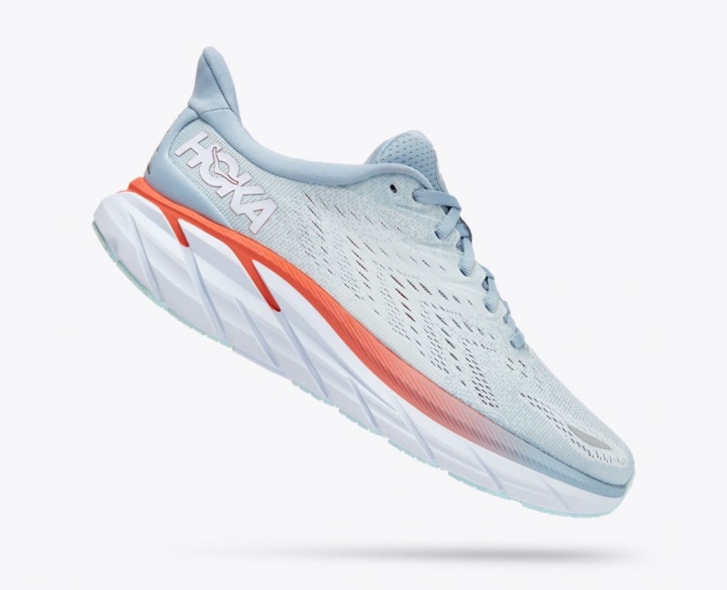 Light Blue HOKA Clifton 8 Women's Running Shoes | 720643IGT