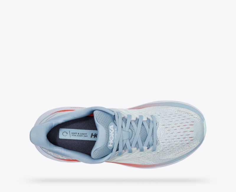 Light Blue HOKA Clifton 8 Women's Running Shoes | 720643IGT