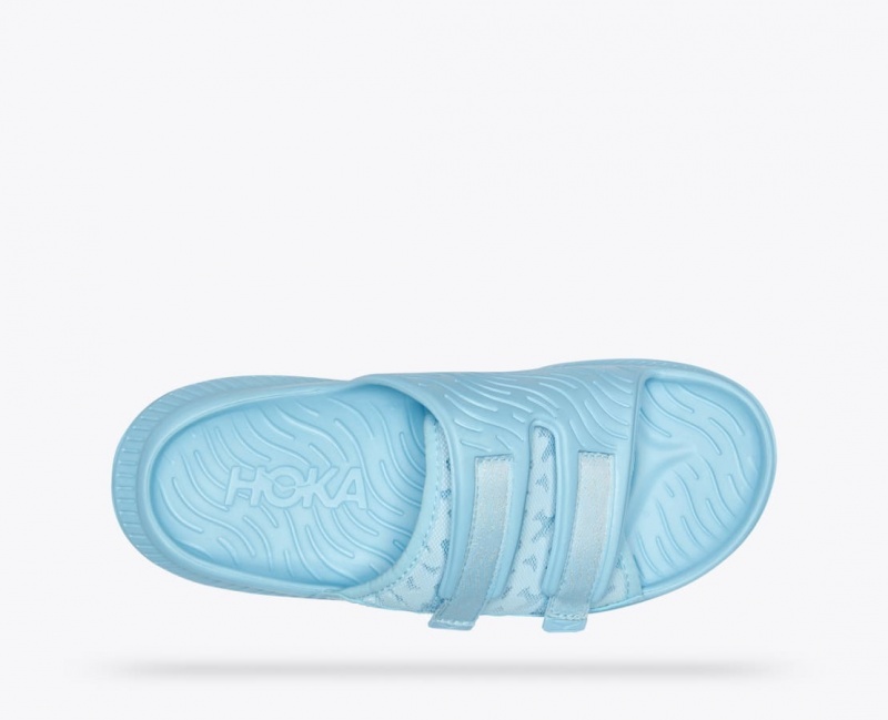 Light Blue HOKA Ora Luxe Men's Slide | 291387TQE