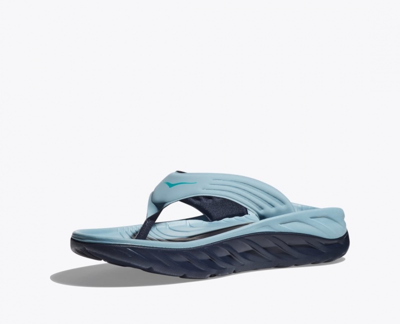 Light Blue / Black HOKA ORA Recovery Men's Flip Flops | 053948LGE