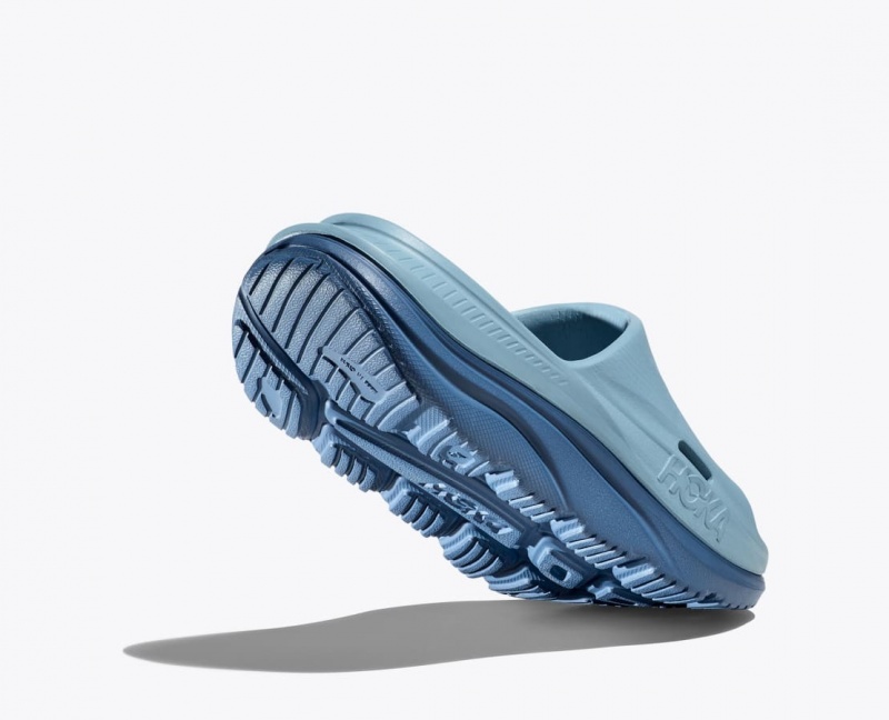 Light Blue / Dark Blue HOKA Ora Recovery 3 Kids' Slides | 036829QKE