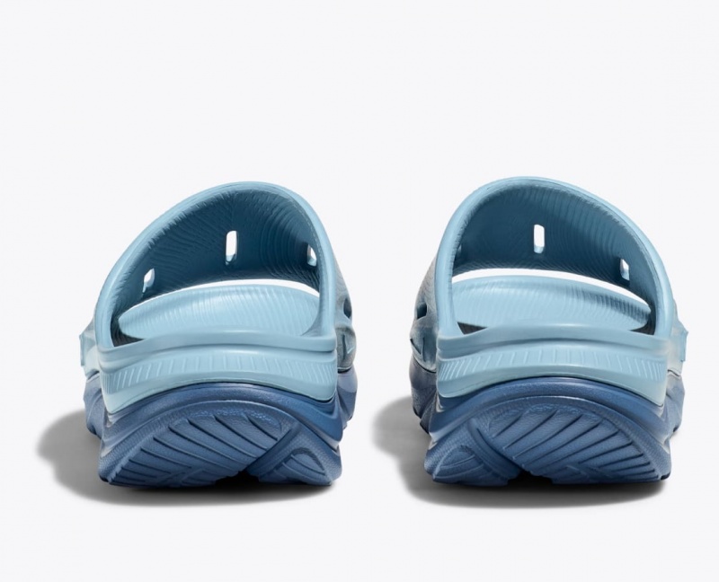 Light Blue / Dark Blue HOKA Ora Recovery 3 Kids' Slides | 036829QKE