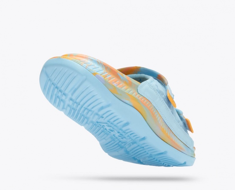 Light Blue / Orange HOKA Ora Luxe Men's Slide | 603279GND