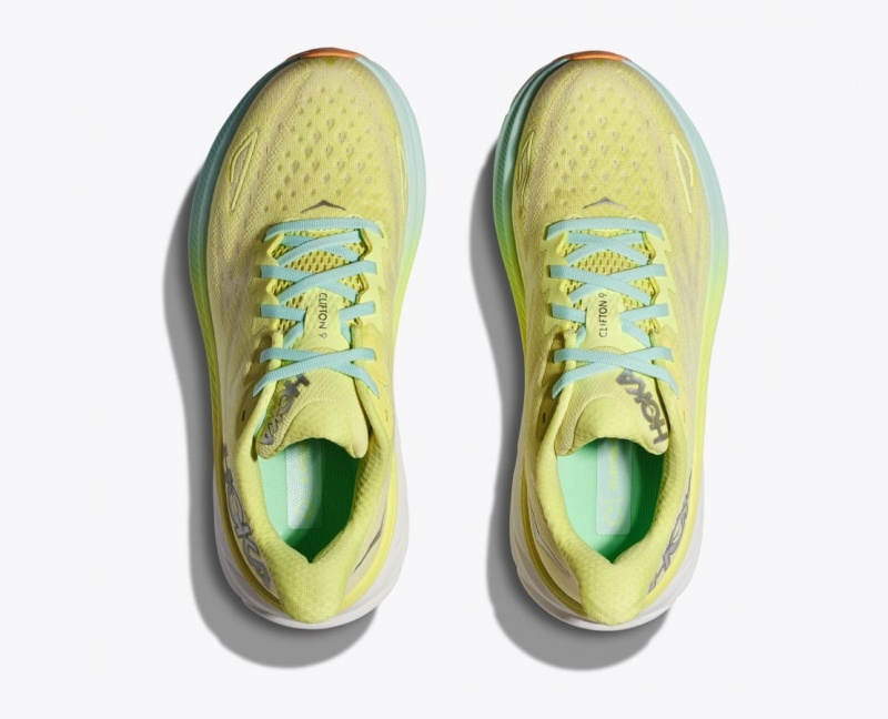 Light Green HOKA Clifton 9 Women's Running Shoes | 382061VIN