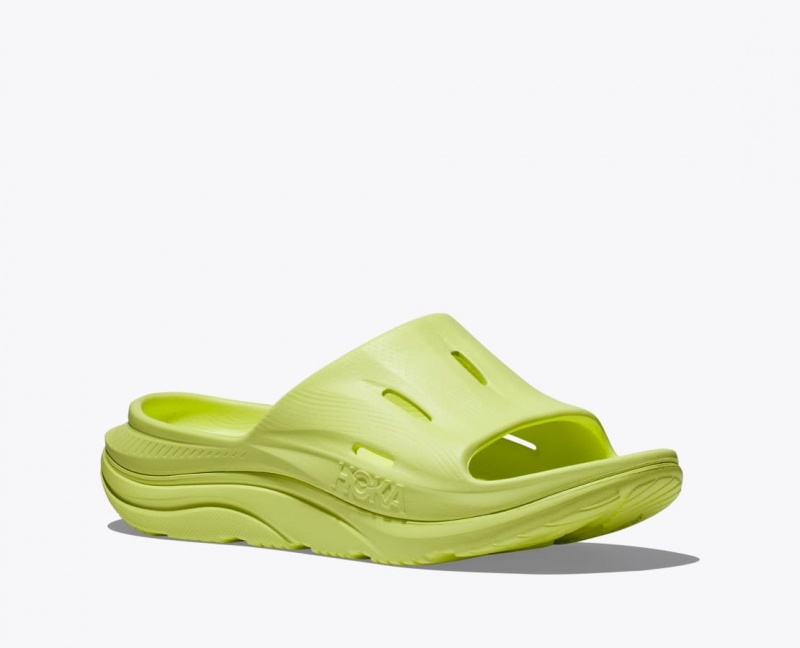 Light Green HOKA Ora Recovery 3 Men's Slide | 529681ALP