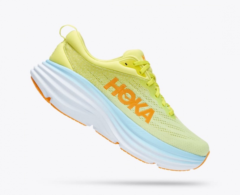 Light Green / Light Blue HOKA Bondi 8 Men's Running Shoes | 132570MIQ