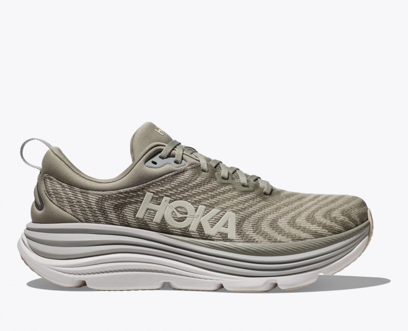 Light Khaki HOKA Gaviota 5 Men\'s Running Shoes | 506723GYE