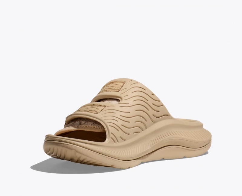 Light Khaki HOKA Ora Luxe Men's Slide | 790134PZO