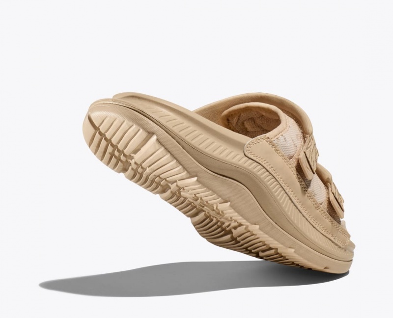 Light Khaki HOKA Ora Luxe Men's Slide | 790134PZO