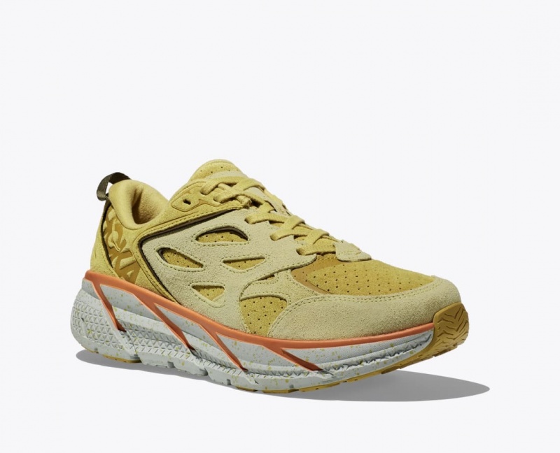 Light Olive HOKA Clifton L Suede Women's Walking Shoes | 968015CKT