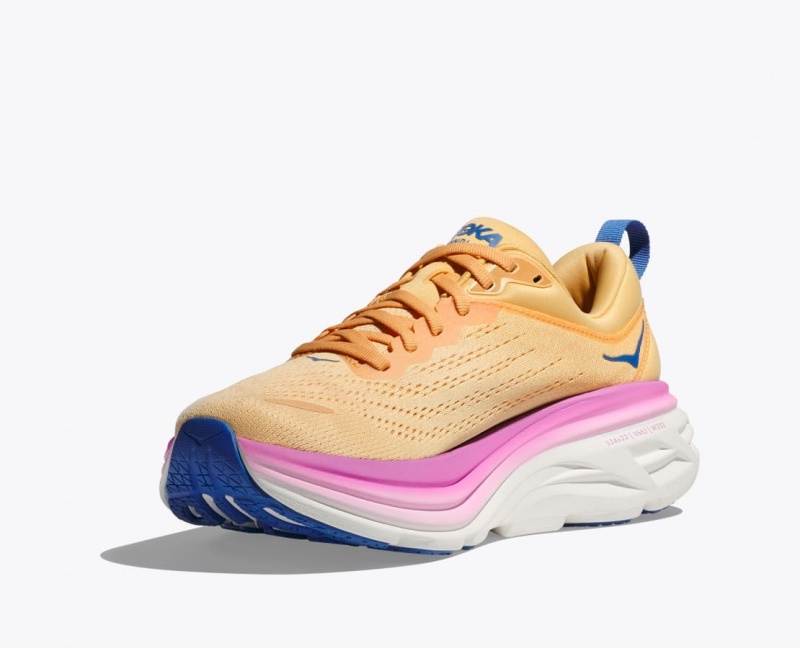 Light Orange / Pink HOKA Bondi 8 Women's Running Shoes | 162978DPW