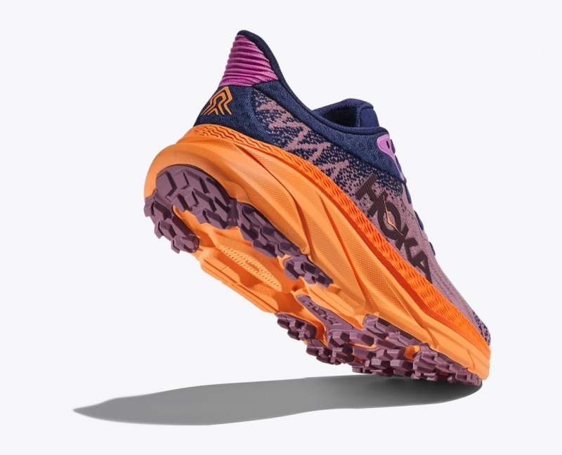 Light Purple / Navy HOKA Challenger 7 Women's Trail Running Shoes | 498057TWJ