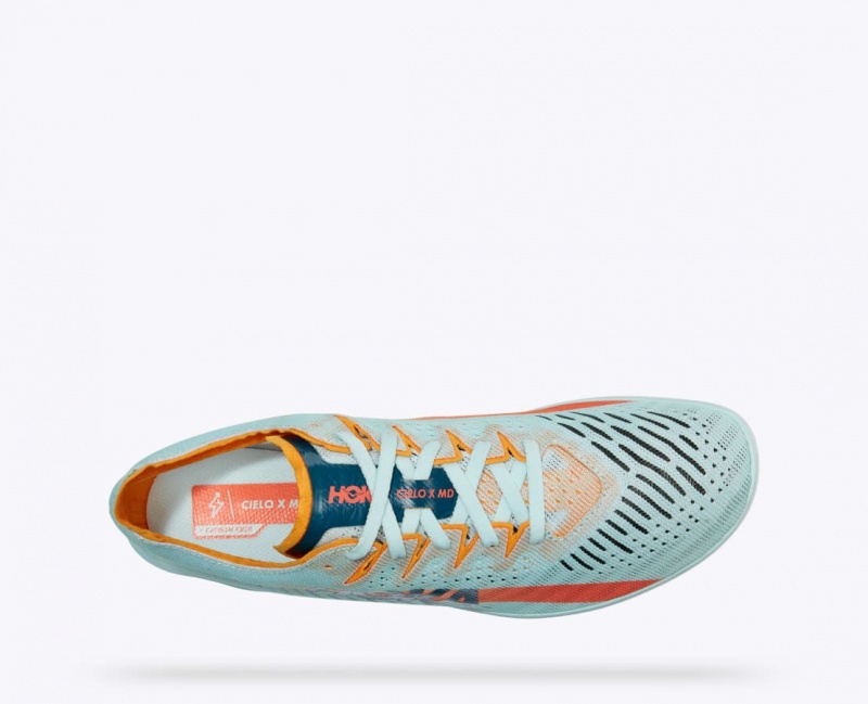 Light Turquoise HOKA Cielo X MD Men's Track Spikes | 402137YFH