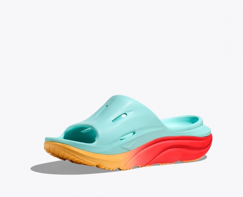 Light Turquoise / Orange HOKA Ora Recovery 3 Women's Slide | 763290IXL