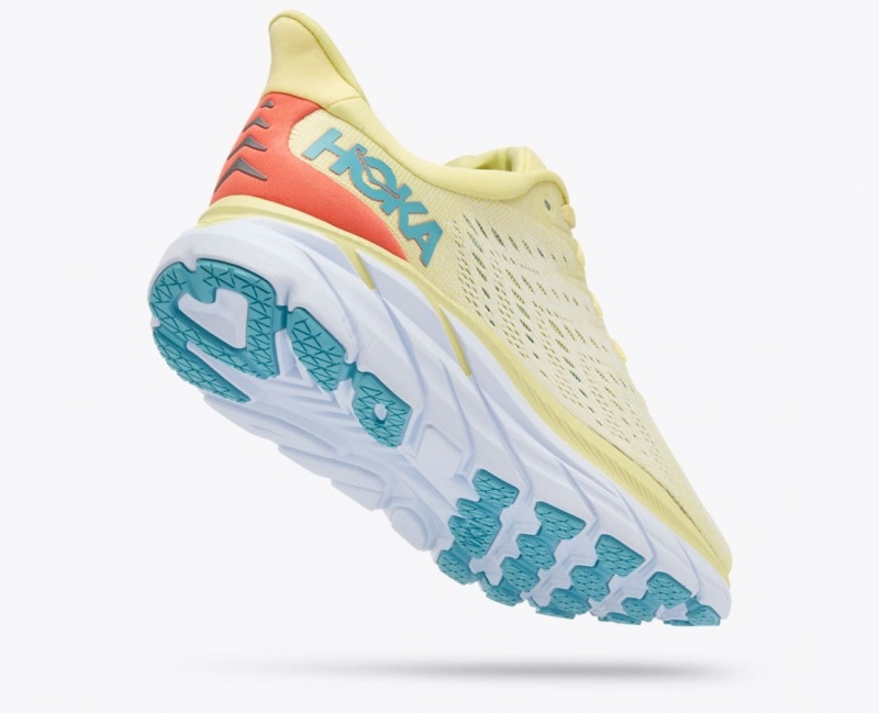 Light Yellow HOKA Clifton 8 Women's Running Shoes | 416079PBA