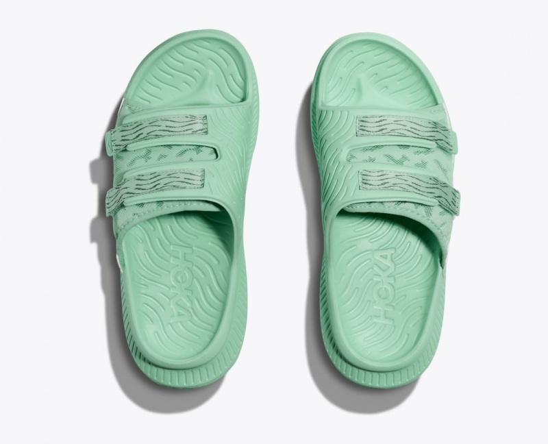 Mint HOKA Ora Luxe Men's Slide | 358412HGZ