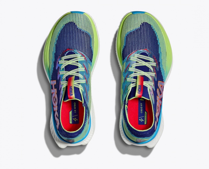 Navy / Green HOKA Cielo X1 Women's Running Shoes | 789260VGO