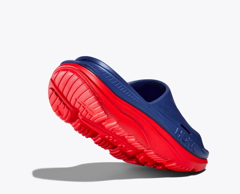 Navy / Red HOKA Ora Recovery 3 Women's Slide | 187536NCK