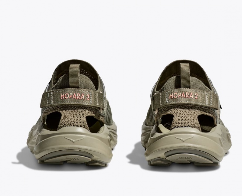 Olive / Khaki HOKA Hopara 2 Men's Sandals | 034981AMX