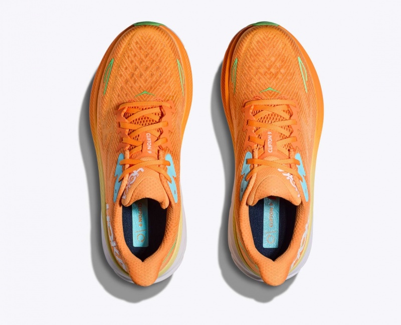 Orange HOKA Clifton 9 Men's Running Shoes | 479258DWI