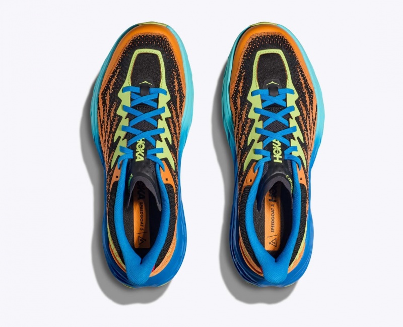 Orange / Black / Blue HOKA Speedgoat 5 Men's Trail Running Shoes | 097683PNA