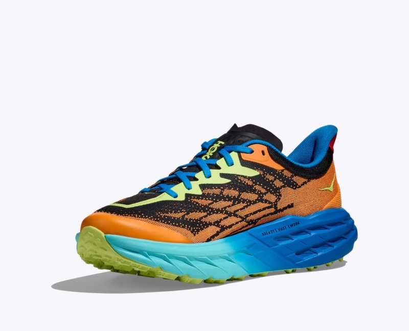 Orange / Black / Blue HOKA Speedgoat 5 Men's Trail Running Shoes | 097683PNA