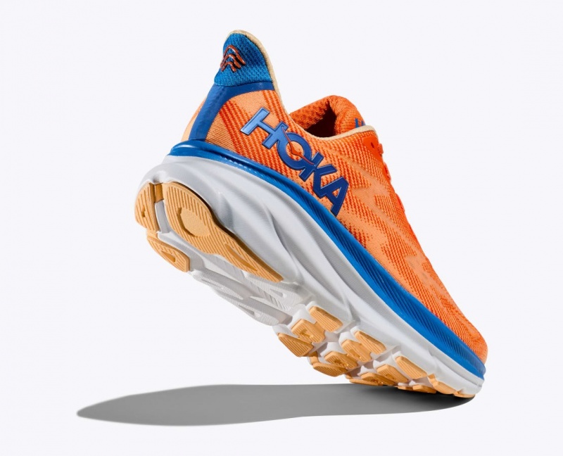 Orange / Blue HOKA Clifton 9 Men's Running Shoes | 321854KTV