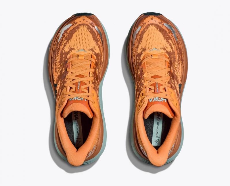 Orange / Brown HOKA Stinson 7 Men's Trail Running Shoes | 028576FGO