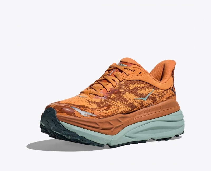 Orange / Brown HOKA Stinson 7 Men's Trail Running Shoes | 028576FGO