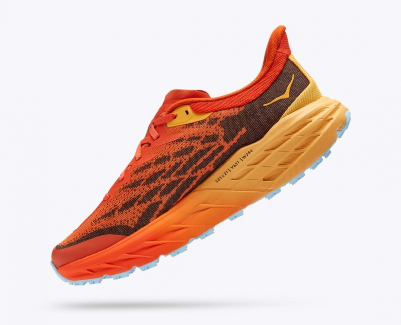 Orange / Dark Brown HOKA Speedgoat 5 Men's Trail Running Shoes | 613798VOC