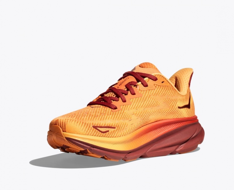 Orange / Dark Red HOKA Clifton 9 Men's Running Shoes | 487201DCP