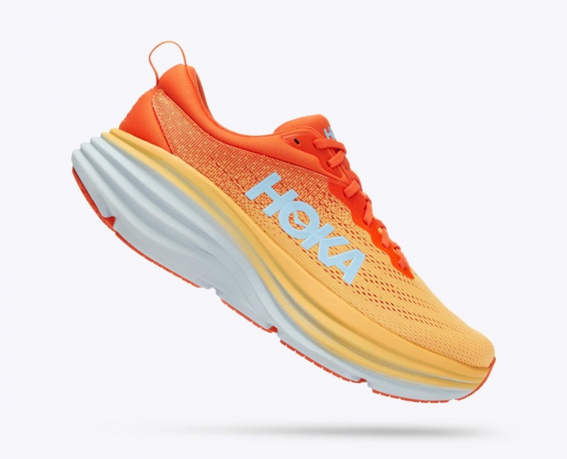 Orange / Red HOKA Bondi 8 Men's Running Shoes | 486375QEJ