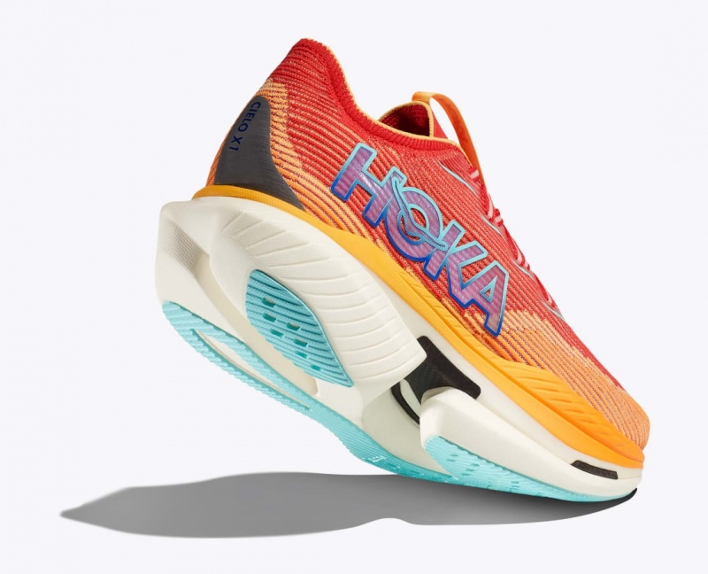 Orange / Red HOKA Cielo X1 Men's Running Shoes | 874360ZGW