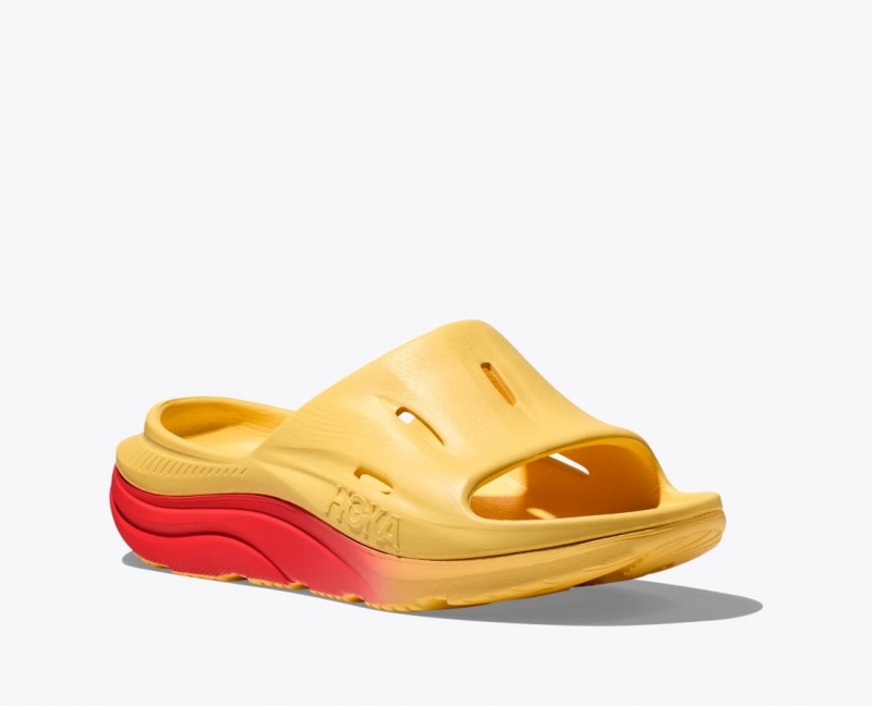 Orange / Red HOKA Ora Recovery 3 Men's Slide | 068943OGD